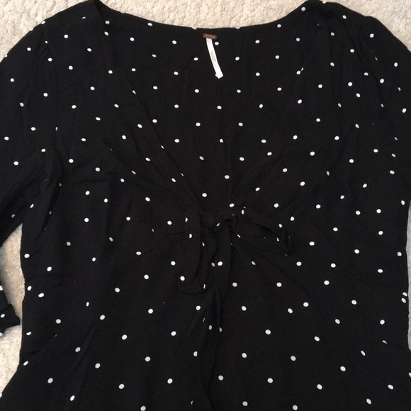 Free People All Yours Black Polka Dot Dress - Picture 4 of 7